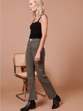 Whimsy + Row Fae Pant Womens Flare Bootcut Jeans Gray Green Womens Size 31